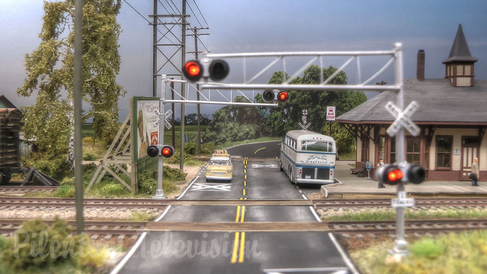 미국 기차 - 콜드 워터 정션 - 모형 철도 디오라마